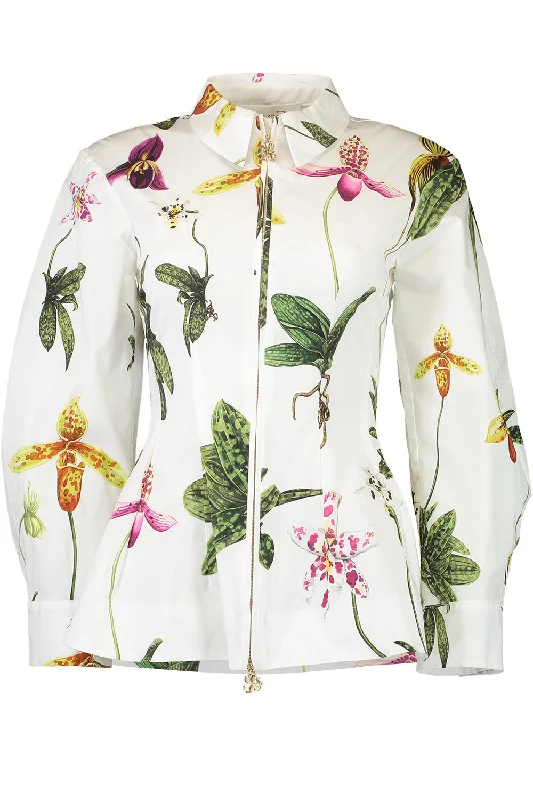 Zip Front Orchid Blouse