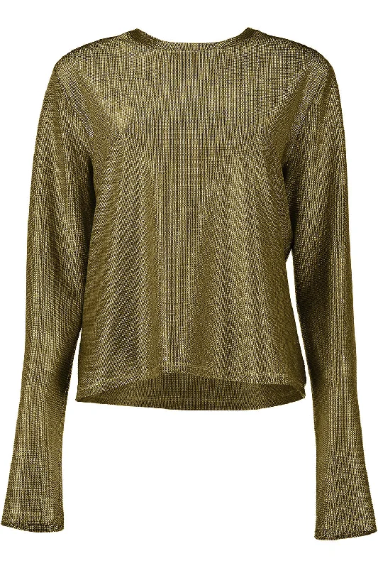 Long Sleeve Tee - Gold Mesh