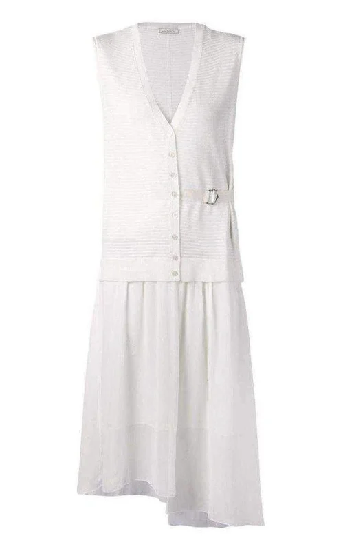 White Wool & Silk Dress