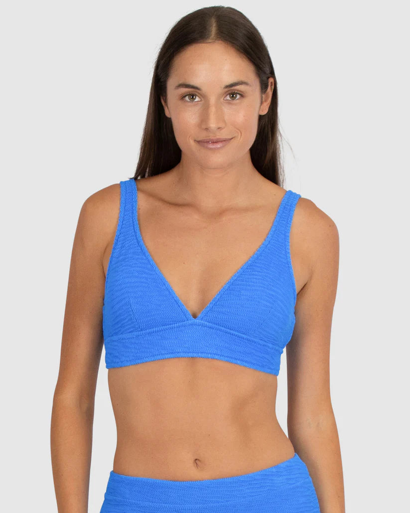 Ibiza Longline Bikini Top In Maya Blue - Baku