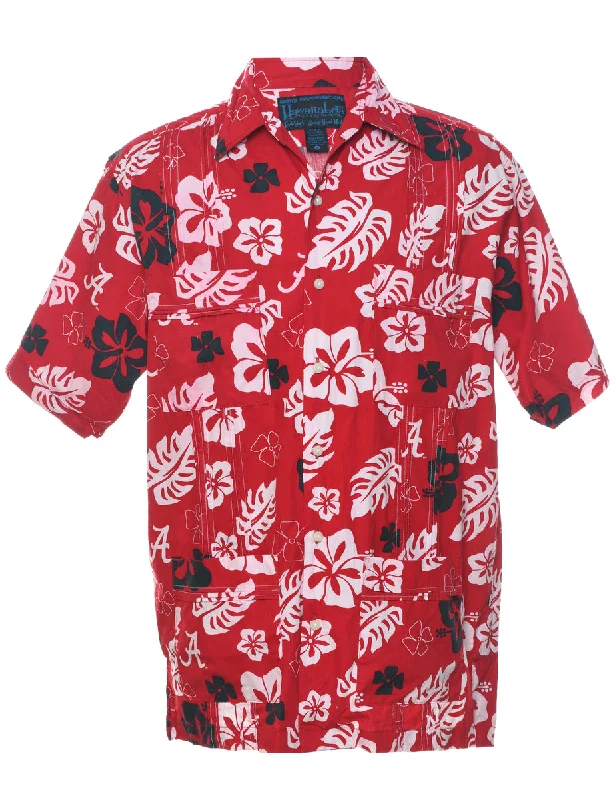 Y2K Floral Hawaiian Shirt - M