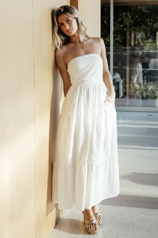 Delray Strapless Dress | Off White