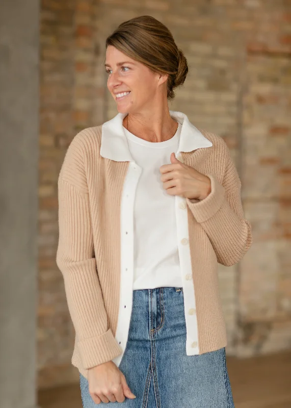 Herminie Two-Tone Button Up Cardigan