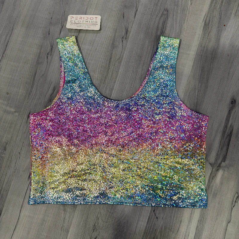 SALE - XL or LARGE - Crop Tank Top - Rainbow Avatar