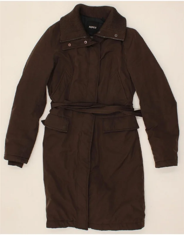 ASPESI Womens Padded Coat UK 16 Large Brown Polyester