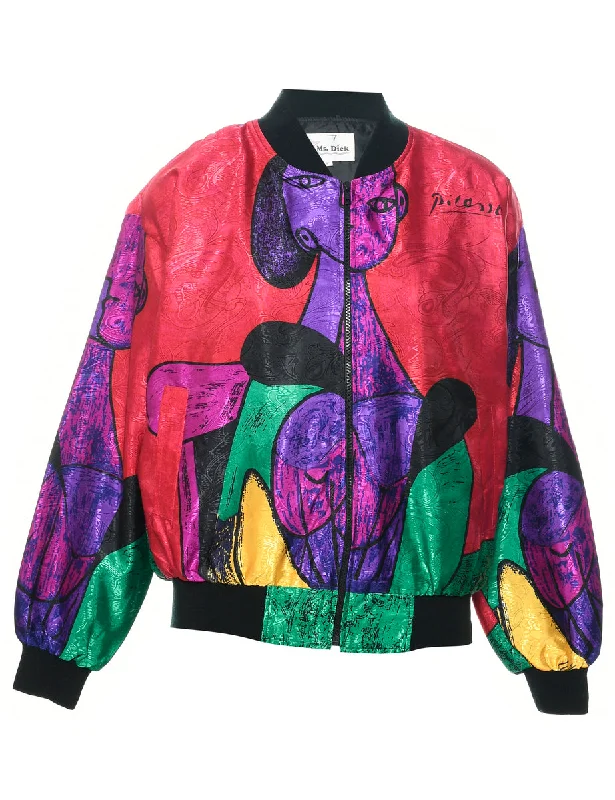 Zip Front Picasso Bomber Jacket - L