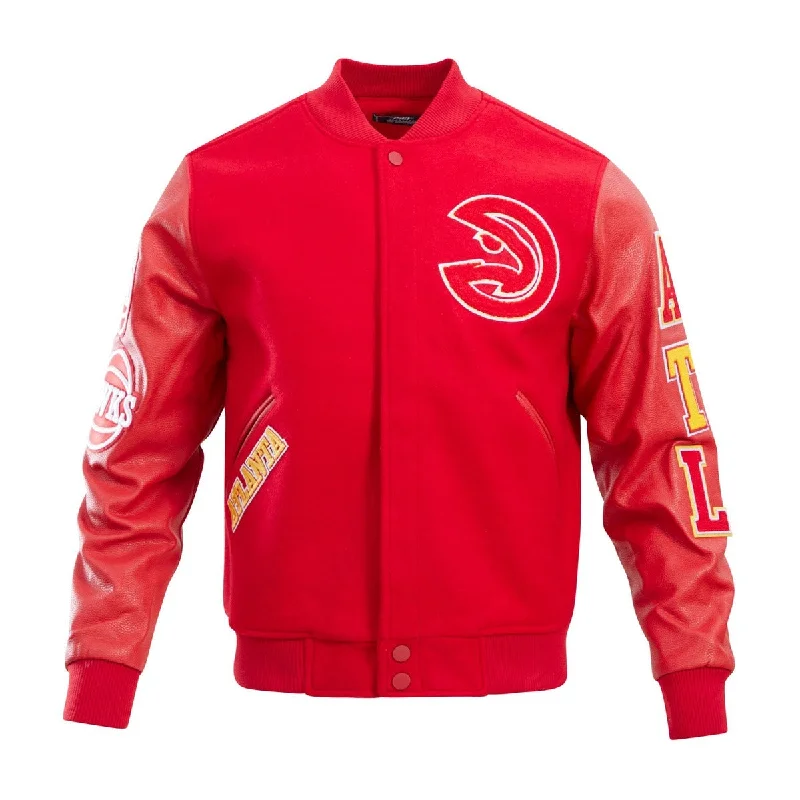 NBA ATLANTA HAWKS CLASSIC WOOL MEN'S VARSITY JACKET (RED)