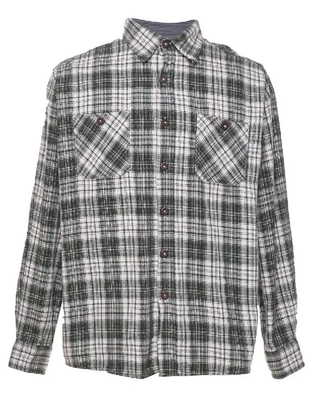 Wrangler Dark Green & White Checked Shirt - L