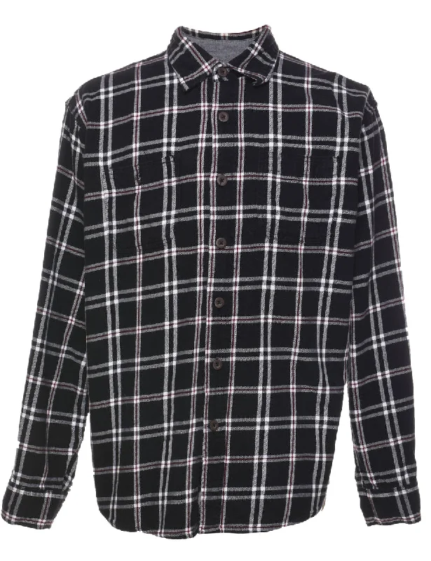 Wrangler Black & White Classic Checked Shirt - L