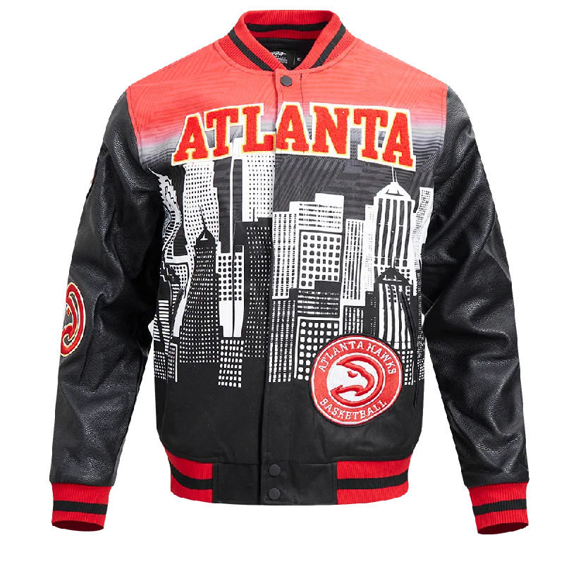 NBA ATLANTA HAWKS REMIX VARSITY MEN'S JACKET (BLACK)