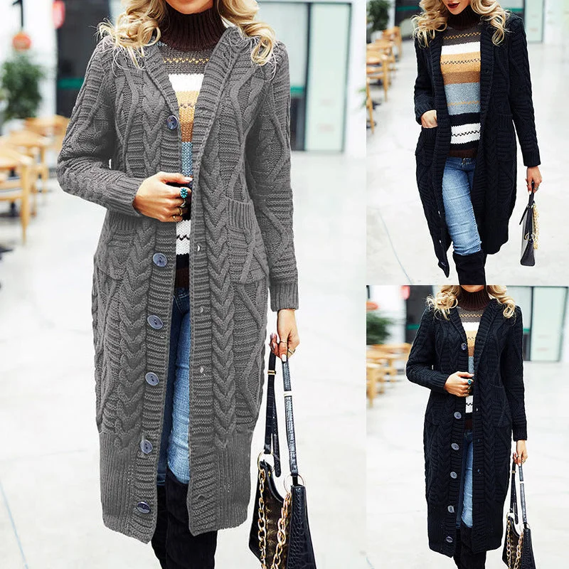 Autumn And Winter Women's Hair Curved Clothes Loose Long Code Jacket