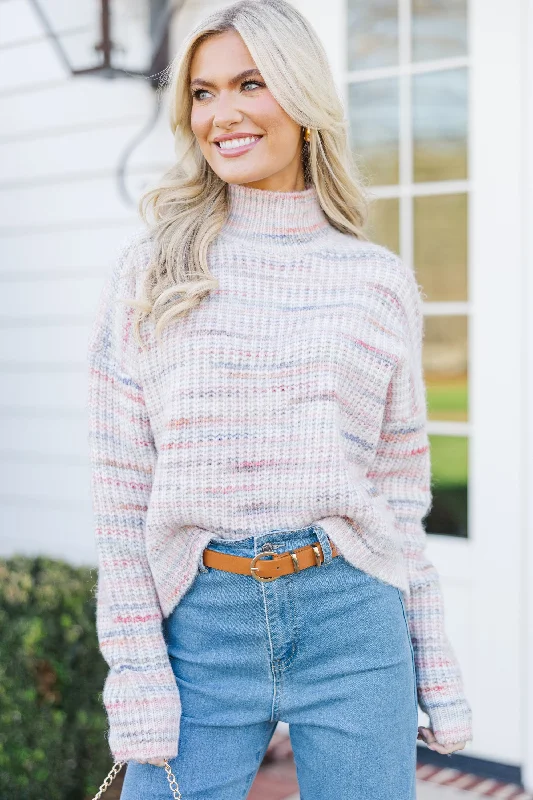 On The Lookout Blush Pink Sweater